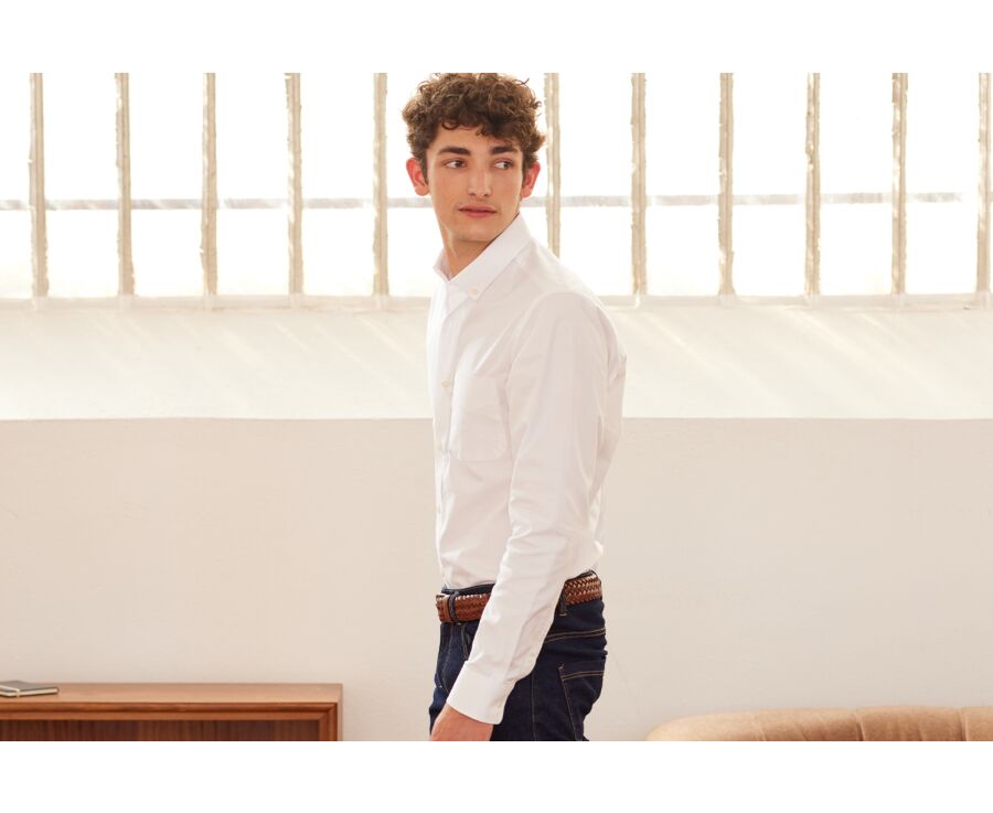 Chemise Blanche 100% coton - Col américain - EVHAN