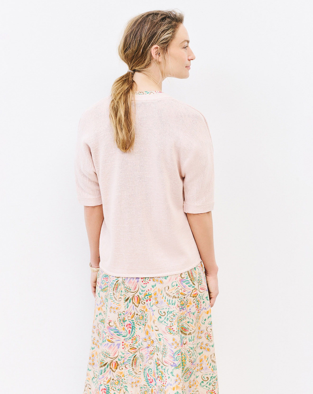 Caroll Gilet en Lin & Coton mélangés Lucilia cream tan