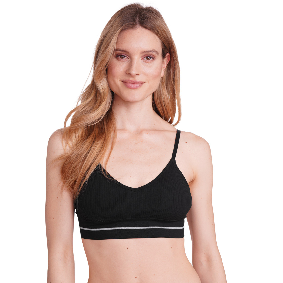 Gina Benotti Damen Seamless-Bustier mit Rippstruktur schwarz