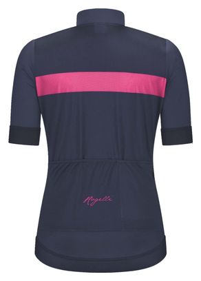 Maillot Manches Courtes Velo Rogelli Prime - Femme - Bleu/Rose