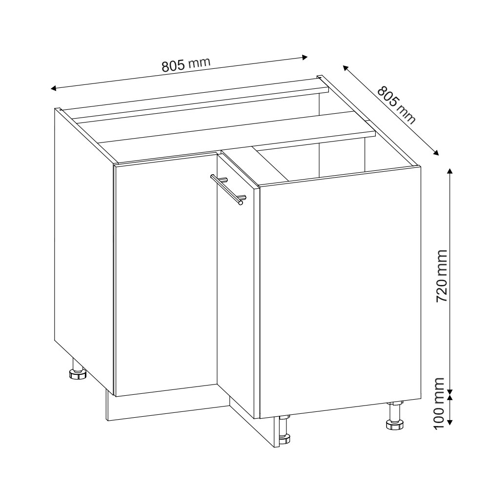 VICCO Eckunterschrank 87 cm Bordeaux Hochglanz Küchenschrank Hängeschrank Küchenzeile Fame-Line