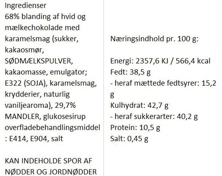 Almuegaarden Saltkaramel choko-mandler No color
