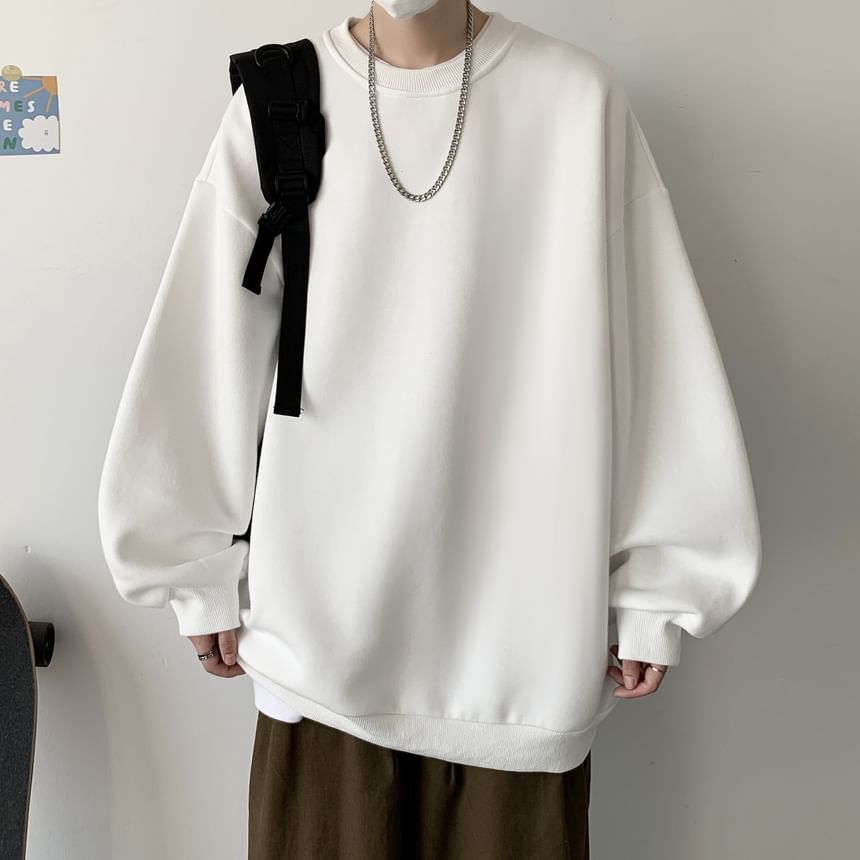 Acritus - Sweatshirt met ronde hals en effen kleur