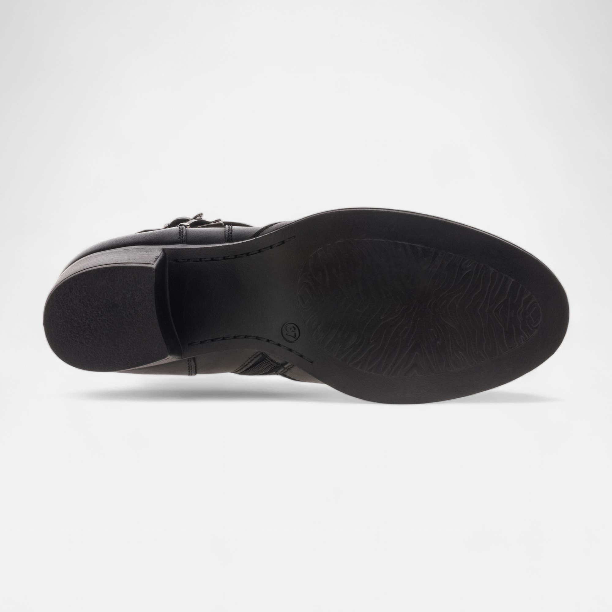 Bottines à talon Femme en cuir noir