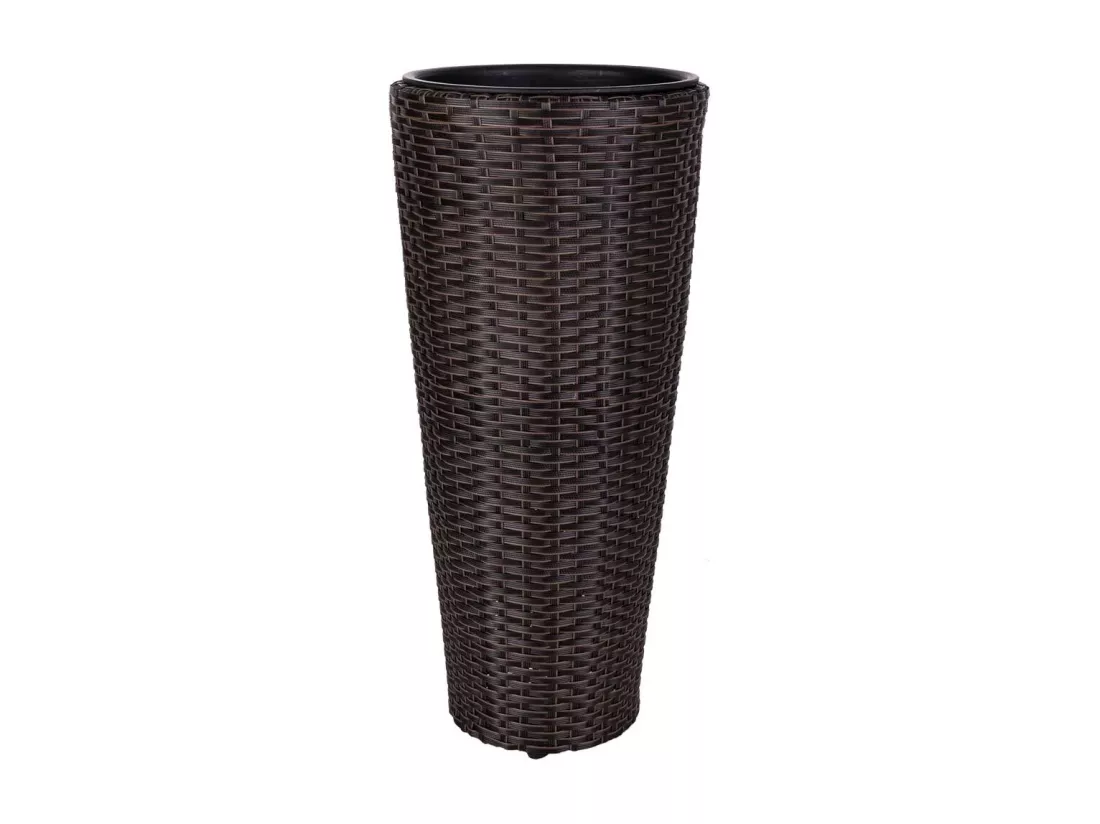 Cache-pot en rotin marron d28x60h