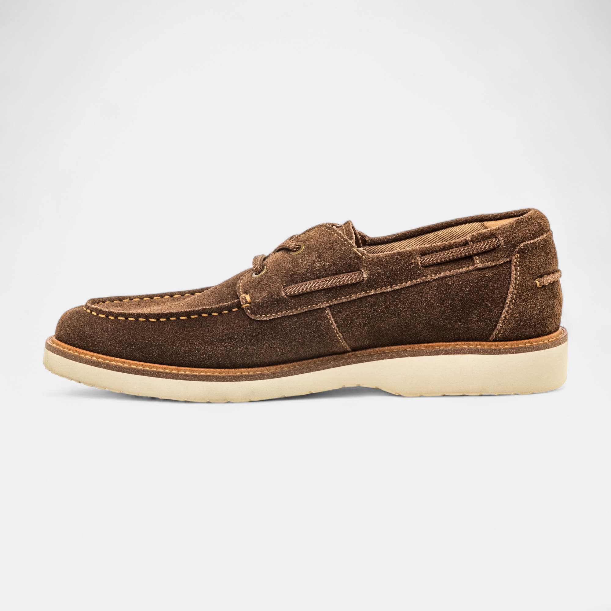Chaussures bateau Homme en cuir marron