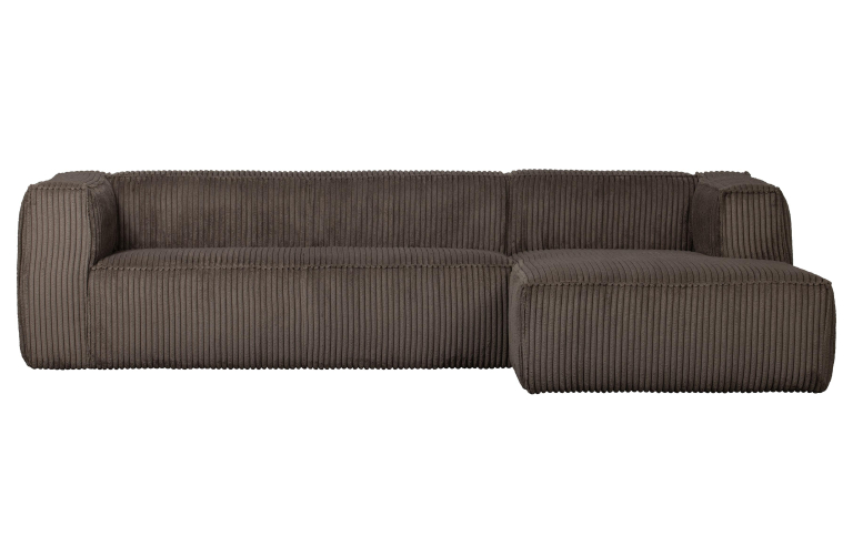 WOOOD Bean bank met chaise longue rechts rib travertin