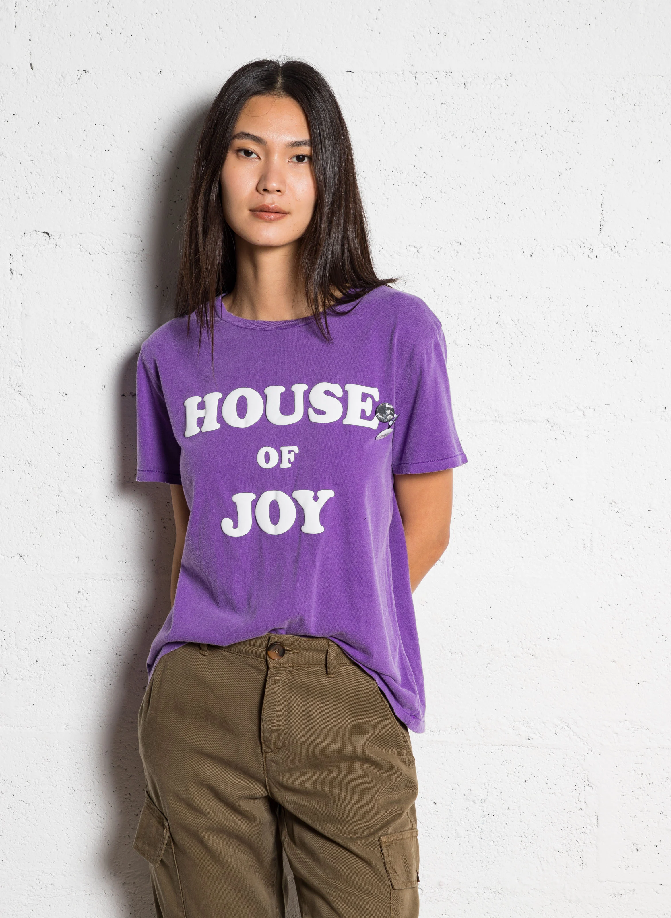 STARLIGHT HOUSE - Tee-shirt droit col rond sérigraphié en coton | Violet