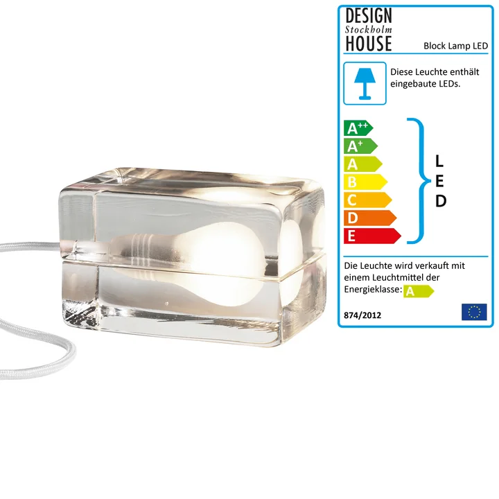 Design House Stockholm - Block Lamp LED, weiss