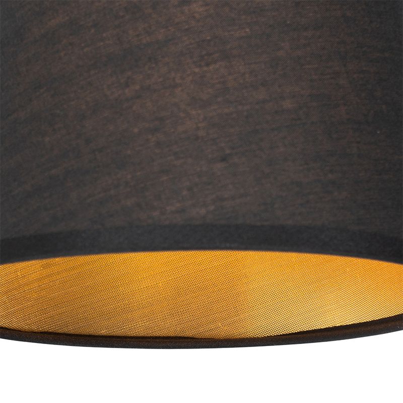 Moderne wandlamp zwart en goud met leeslamp - Renier