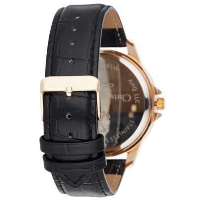 Montre - Polyuréthane noir & acier inoxydable doré - Homme