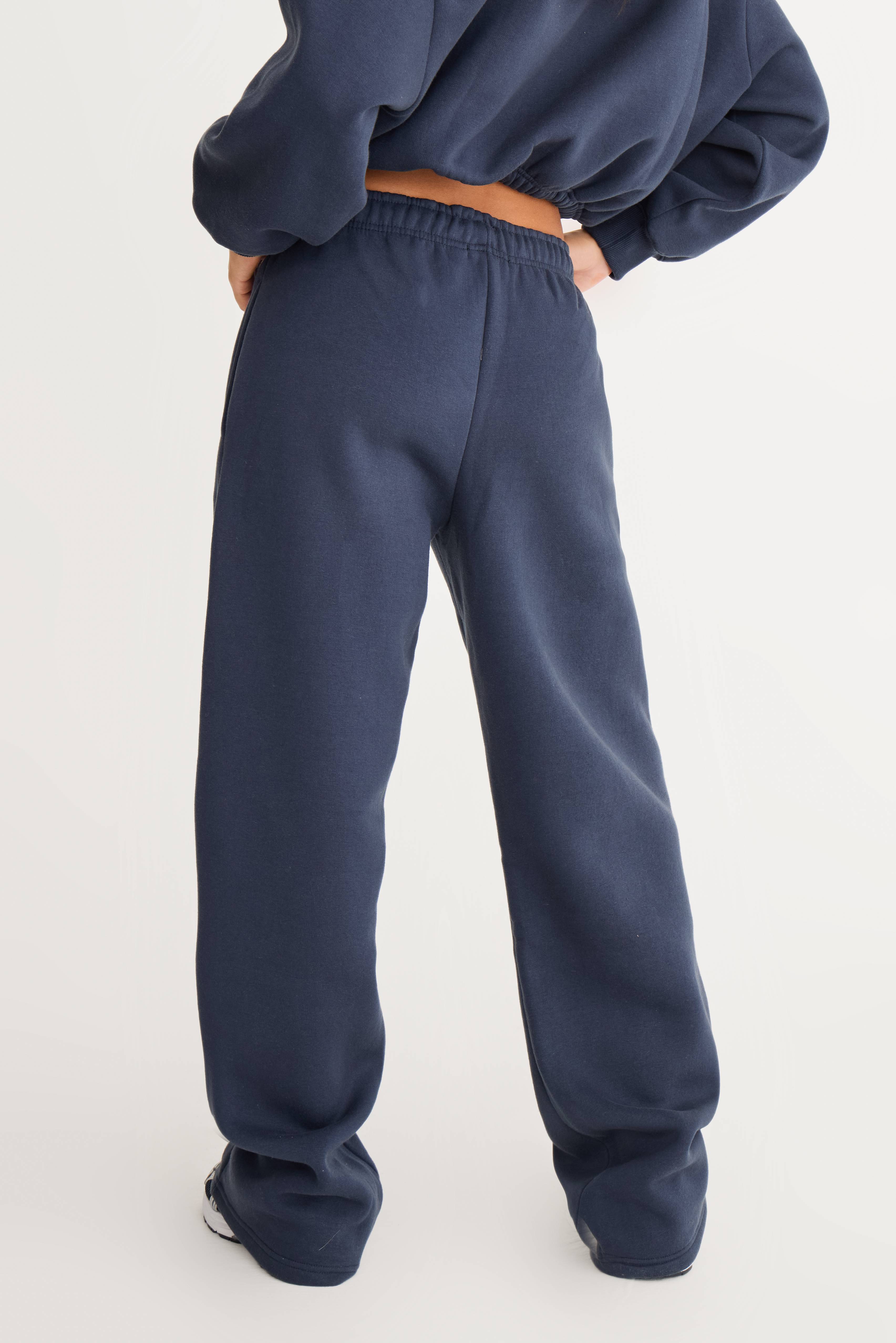 Bleu Marine Joggers Oversize À Ourlets À Cordon De Serrage