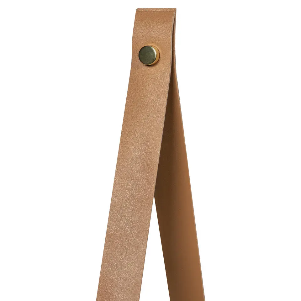 QUVIO Wandplank met PU leren bandjes - S