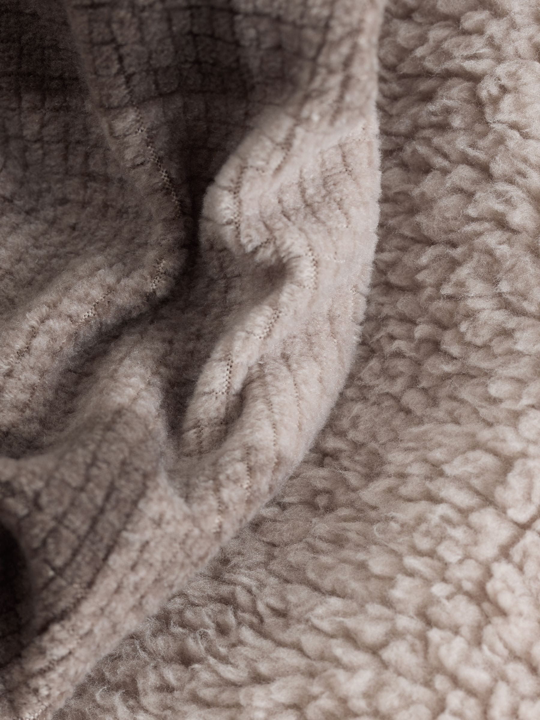 Ecru wit geruit - Enkele behaaglijke fleece pyjama (3 - 16 jr)