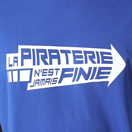 Tee Shirt Oversize Large Flèche Bleu Roi Blanc