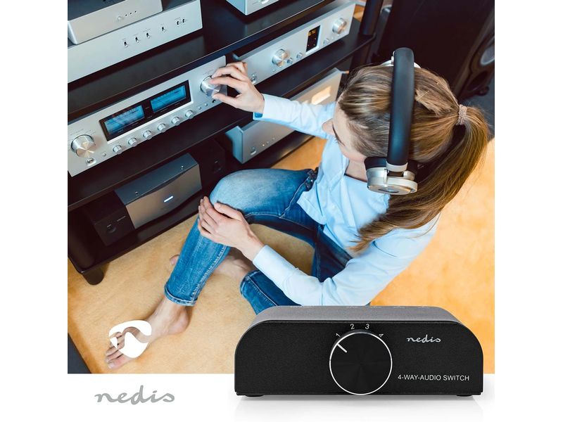CE Audio-Umschaltpult 4-fach 4-Port Stereo-Audioschalter