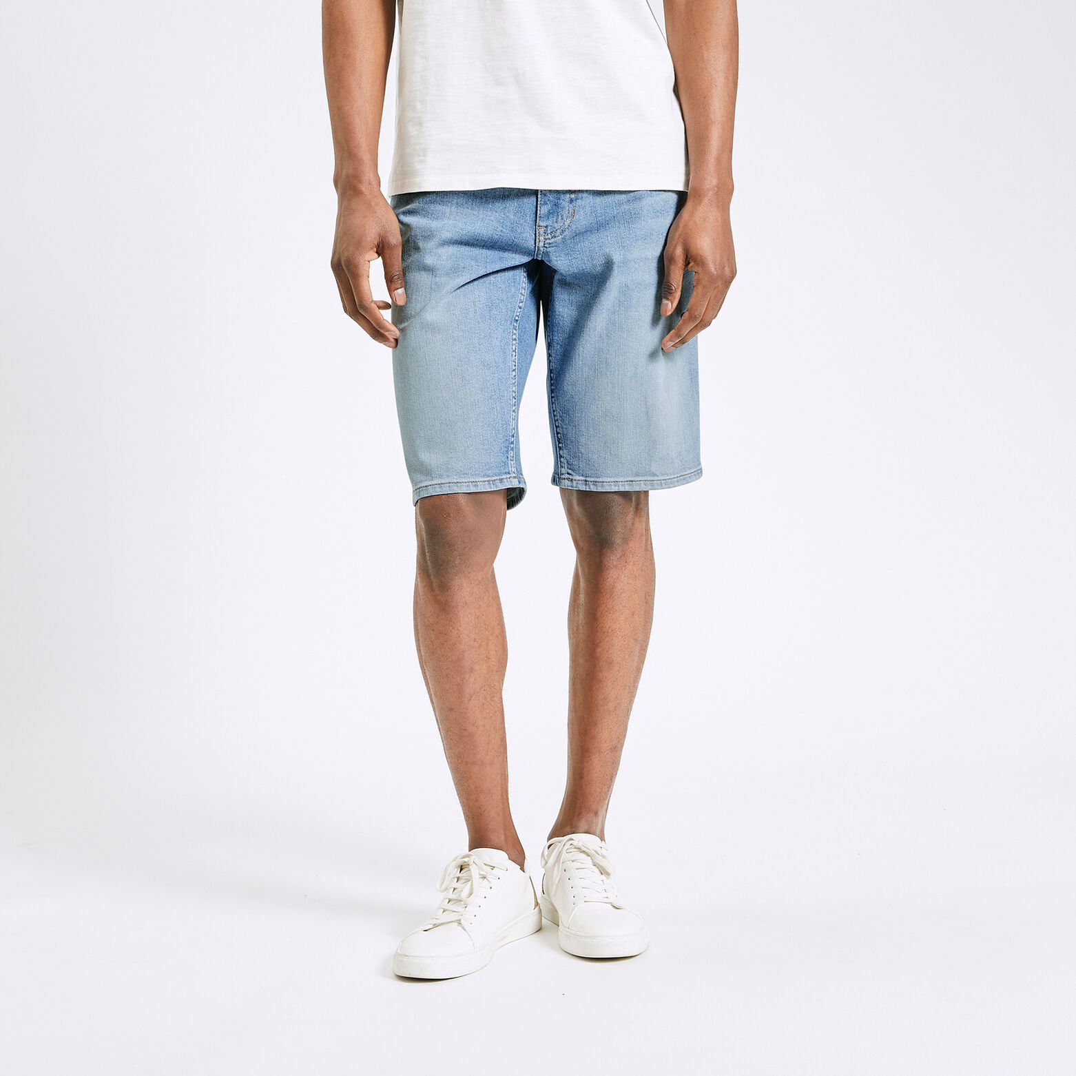 Bermuda en jean en coton recyclé Bleu moyen