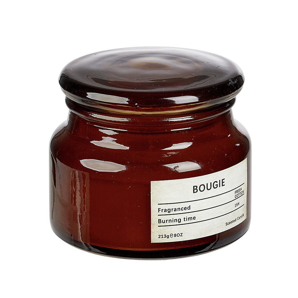 Bougie dans pot en verre marron senteur Coton