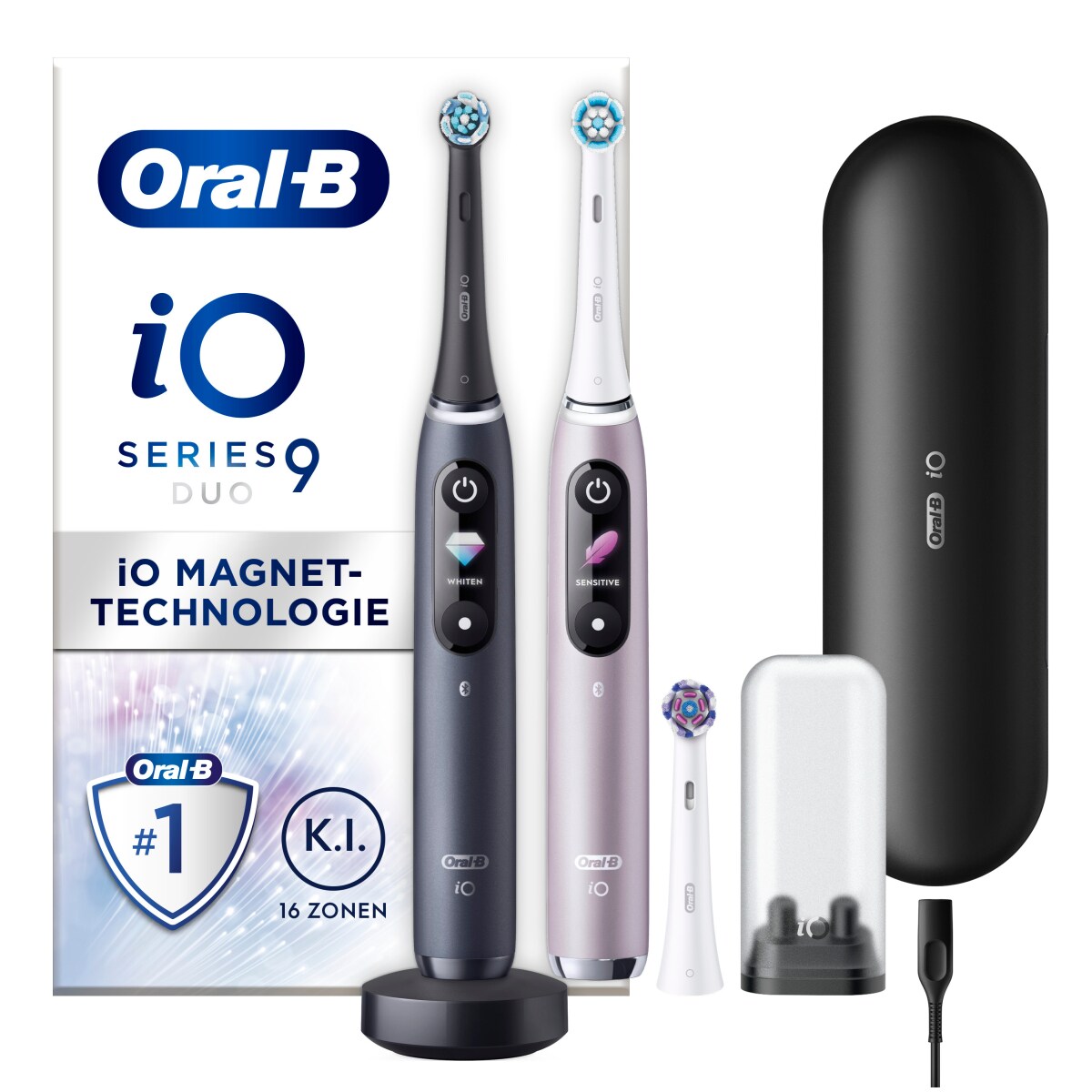 Oral-B iO Series 9 Duo Black Onyx/Rose Quartz Elektrische Zahnbürste