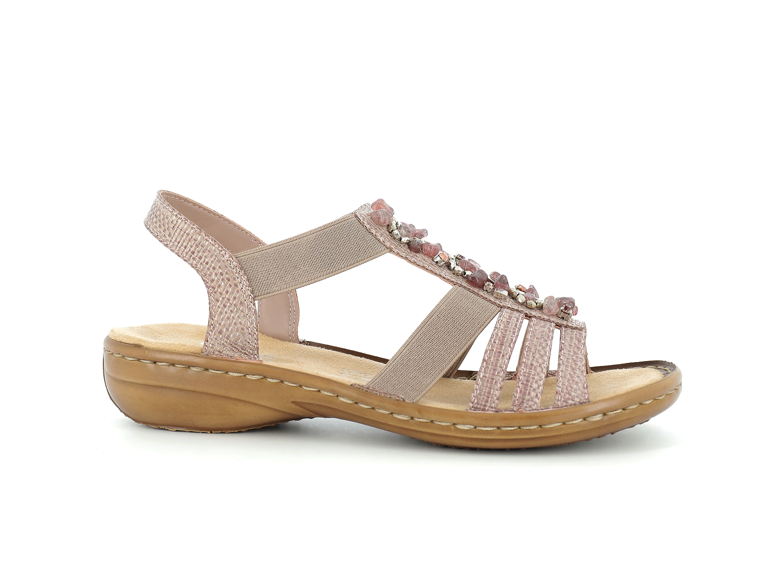 Rieker-60818 Synthétique Rose Pâle
