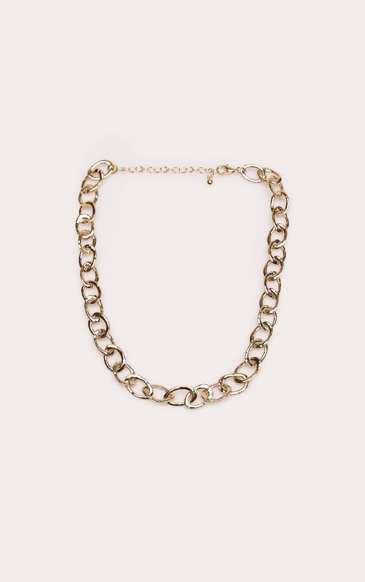 Doré Collier Chaîne À Maillons Texturés