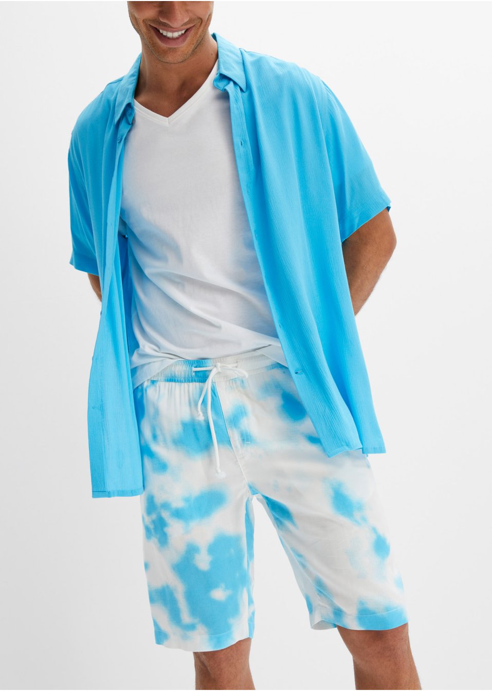 Bermuda taille extensible en viscose, Loose Fit