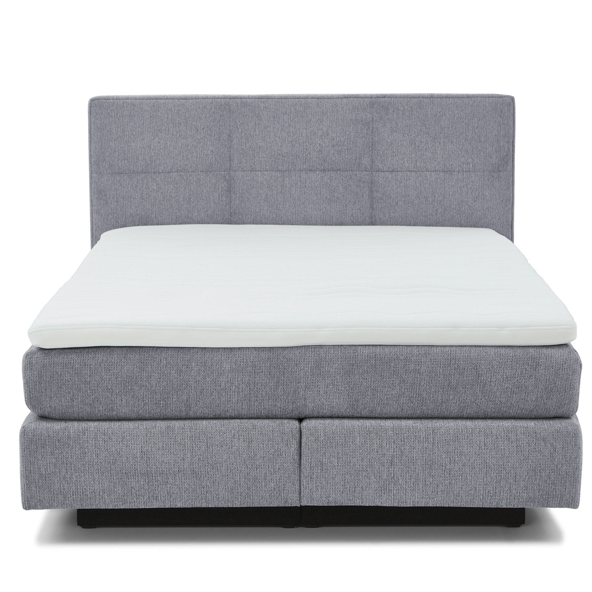 polsterpower Boxspringbett - grau - H3 - mit Bettkasten - 180x200 cm