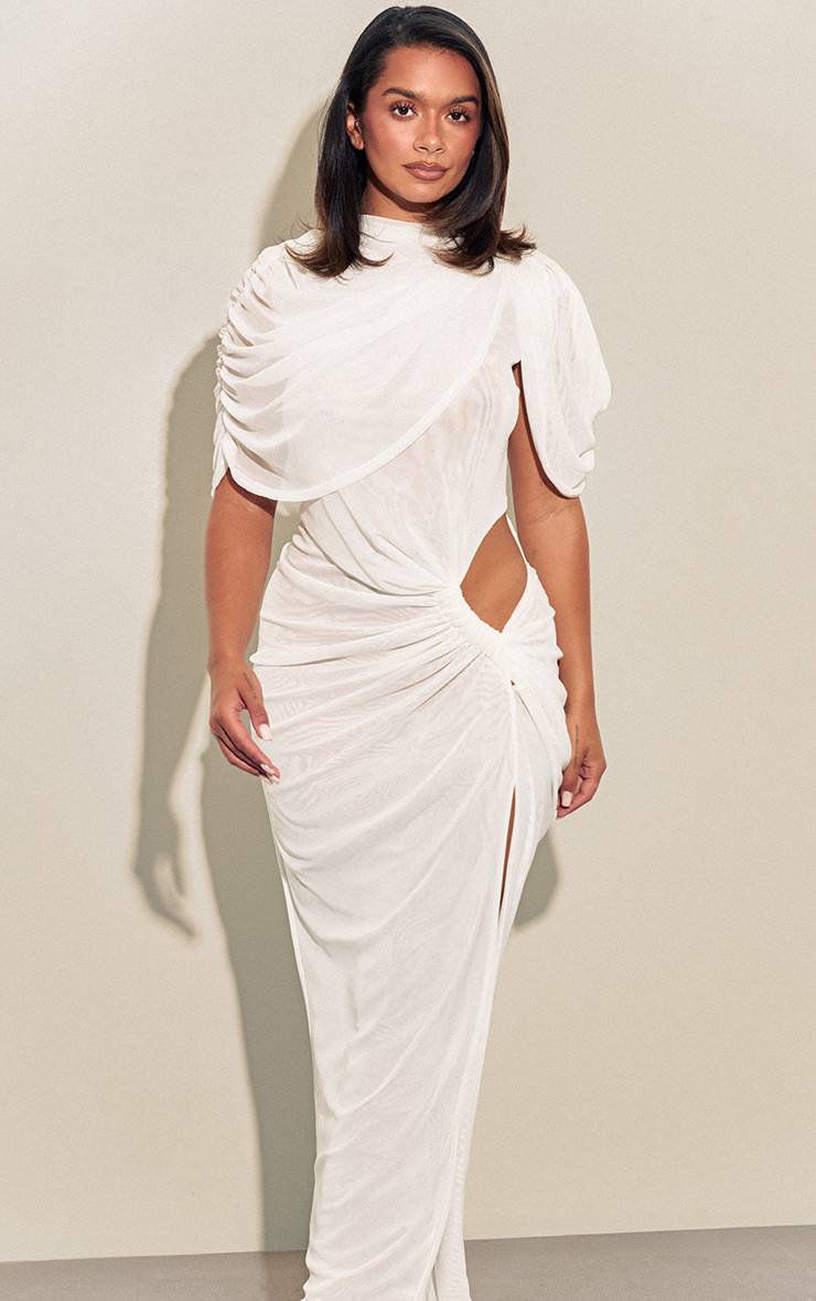 Blanc Robe Midaxi Asymétrique À Une Épaule Shape En Jersey Doux Au Toucher