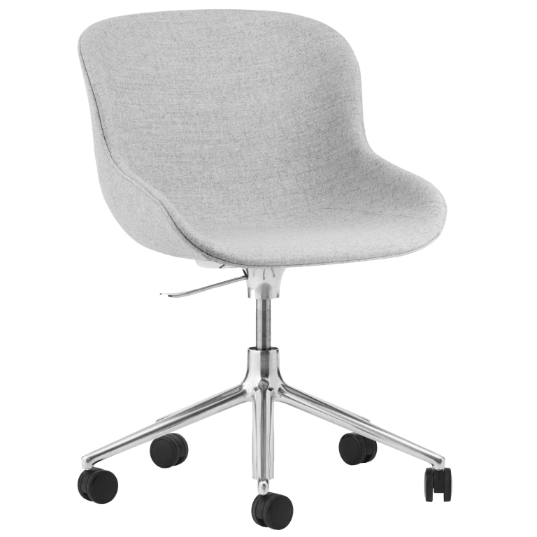 Normann Copenhagen Hyg gestoffeerde bureaustoel alu onderstel Grijs Synergy