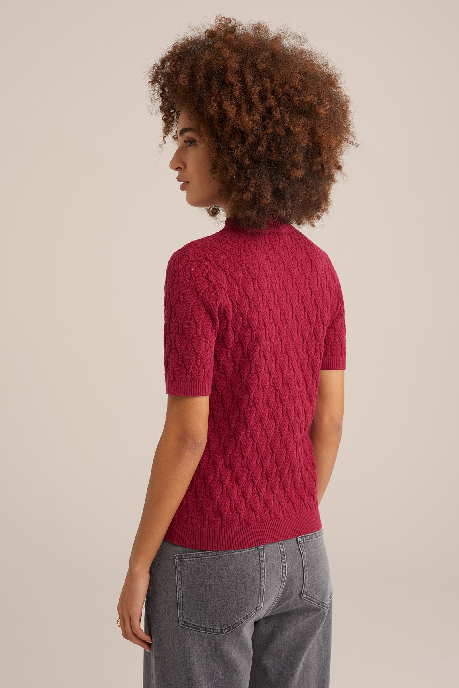 trui met structuur WE Fashion Rood