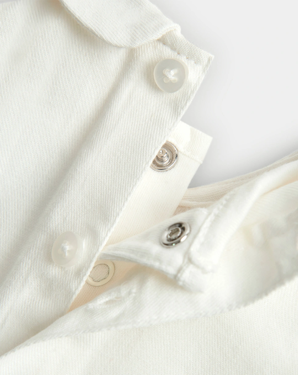 Langarm-Body-Hemd in off white