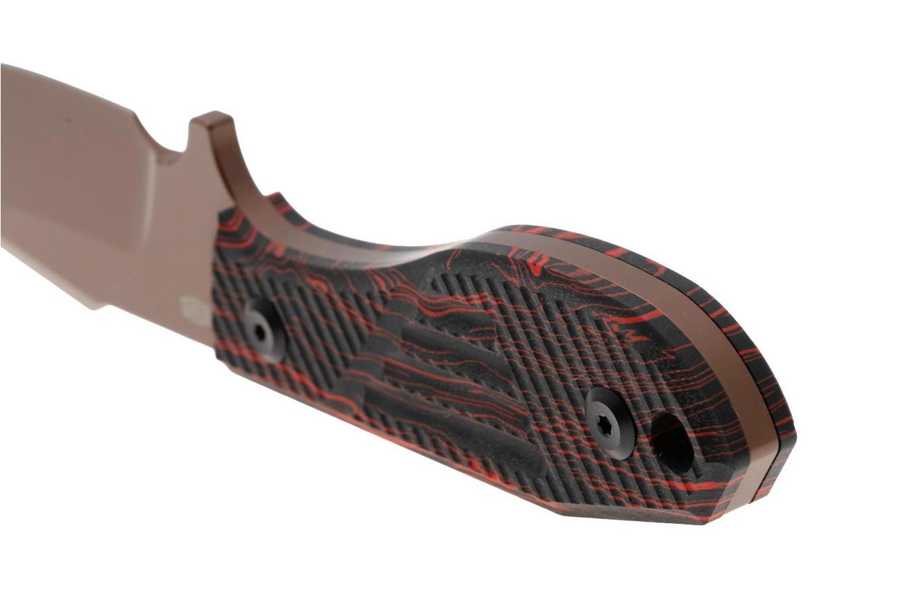 Tenable Knives Tiny Dancer G014A2 Rose Gold Coated D2, Black Red G-Mascus, vaststaand mes, JB Stout design