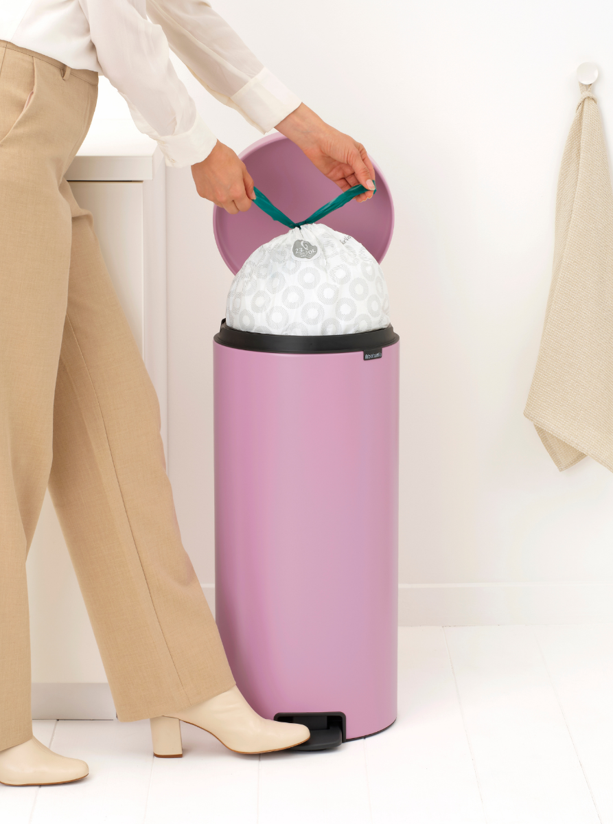 NewIcon Pedaalemmer, 30 liter, kunststof binnenemmer - Lilac Pink