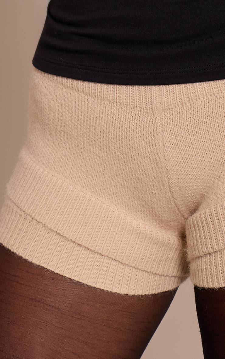 Avoine Short Mini En Maille Côtelée Avec Détails Nervurés Petite