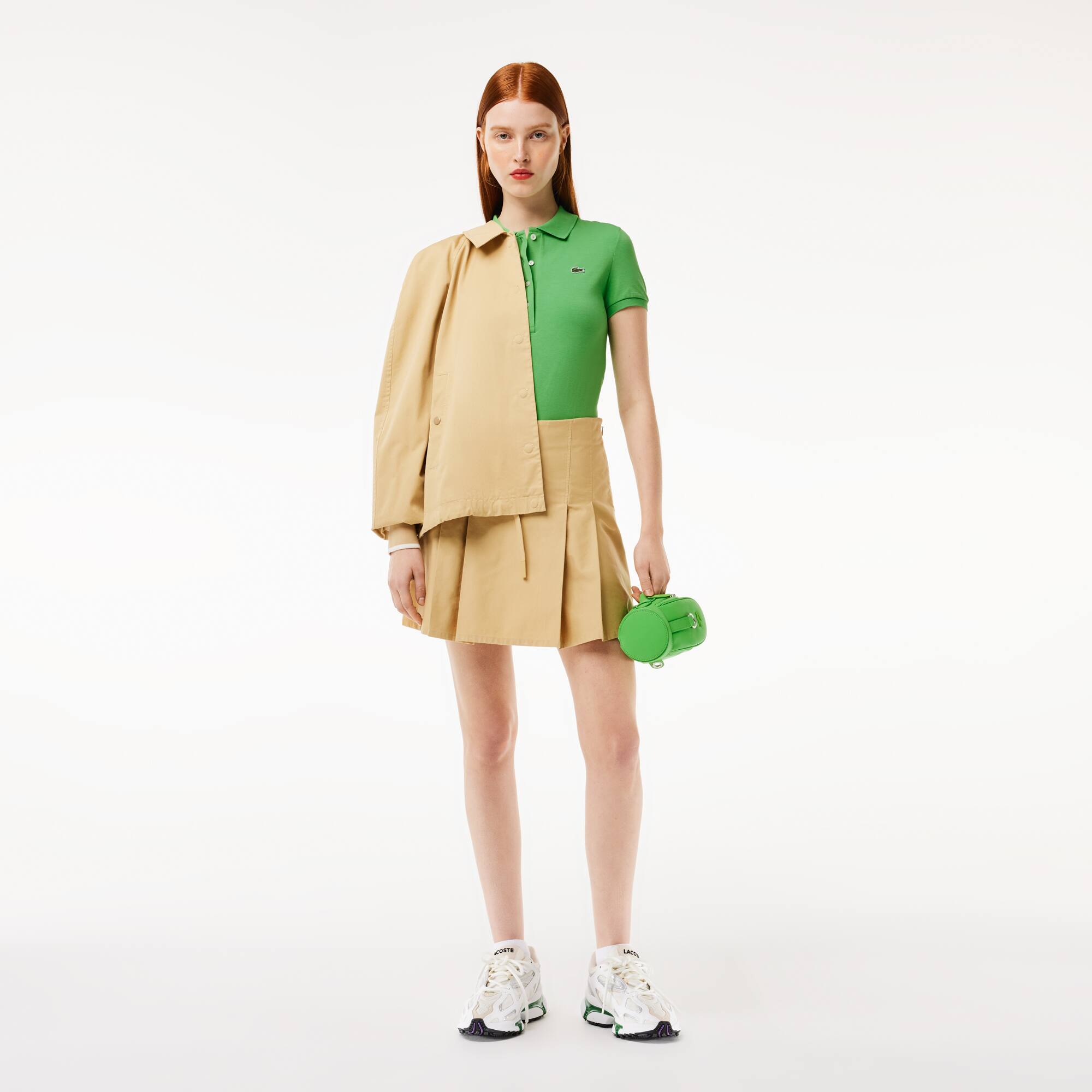 Polo L.12.D slim fit en jersey Manches Courtes - Vert - Lacoste - Femme
