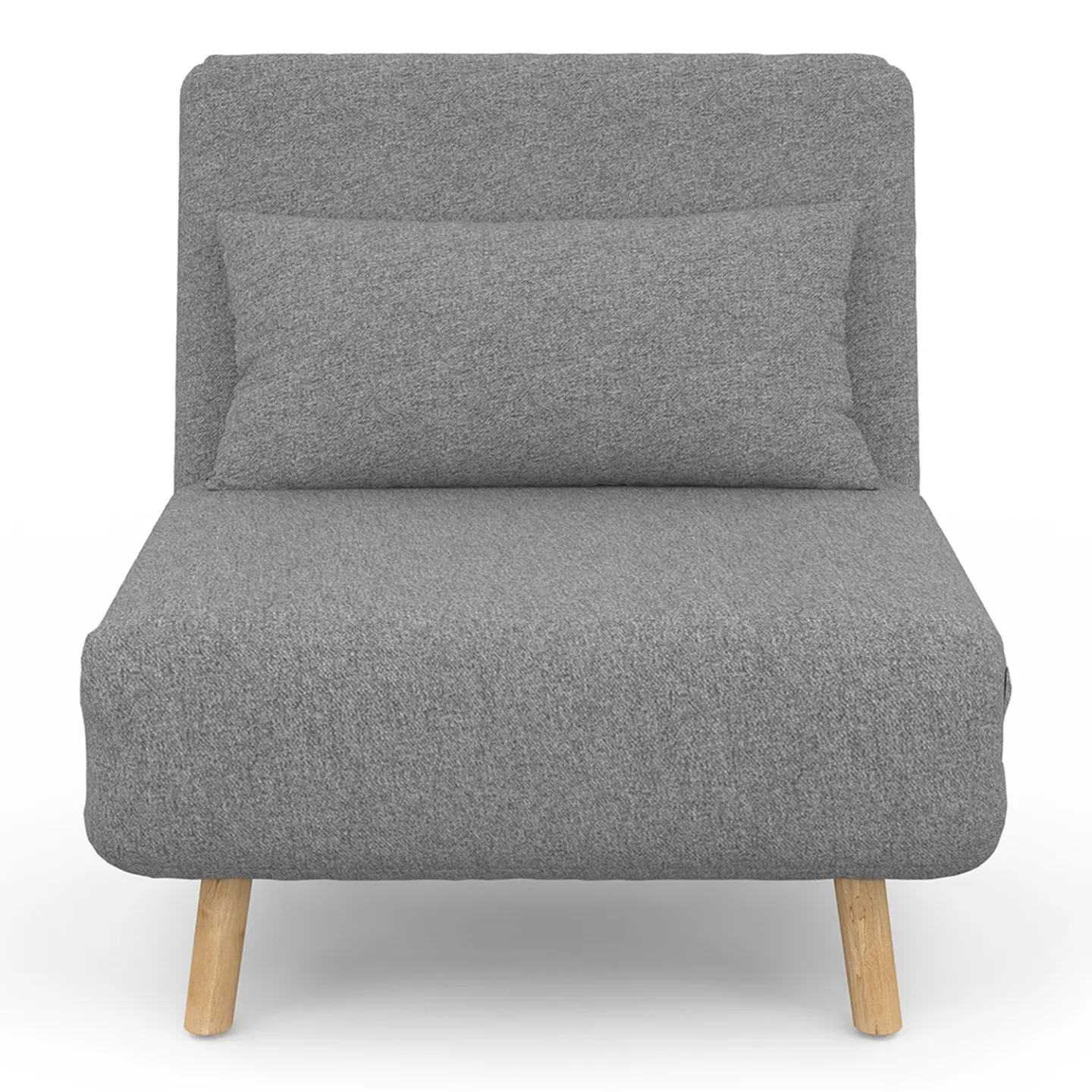 Fauteuil convertible ROMEO lit d'appoint 1 place 80x190 cm tissu gris clair