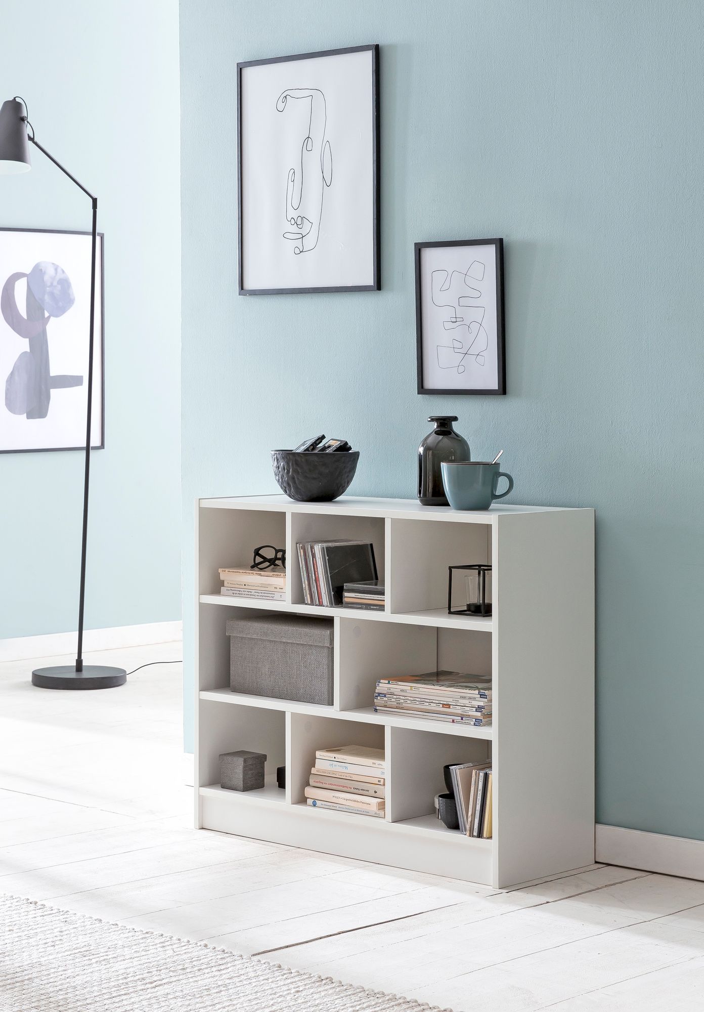 KADIMA DESIGN Holzbücherregal mit Melaminharz-Beschichtung und Stauraum, Modernes Design