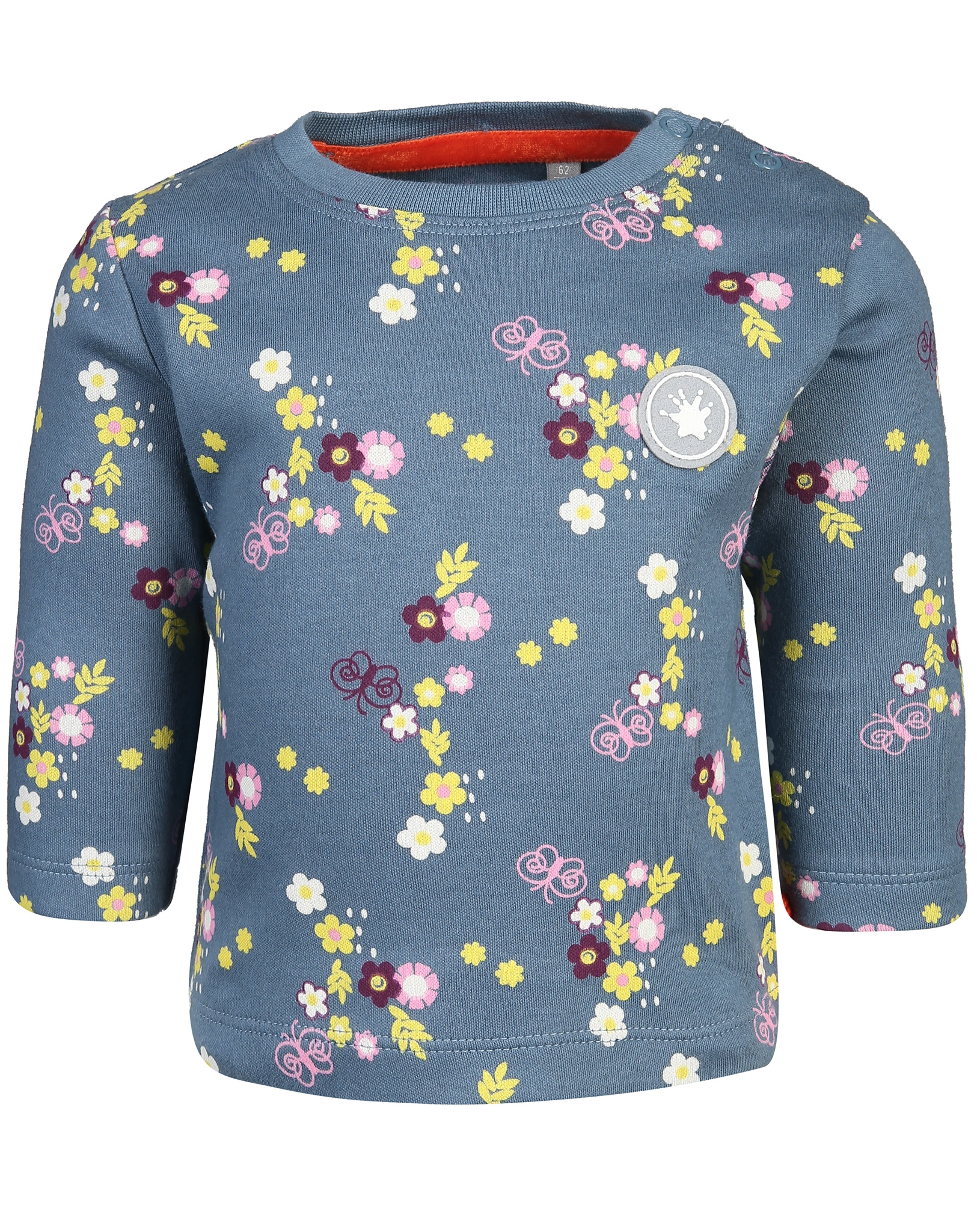 Langarmshirt FLOWERY in blau