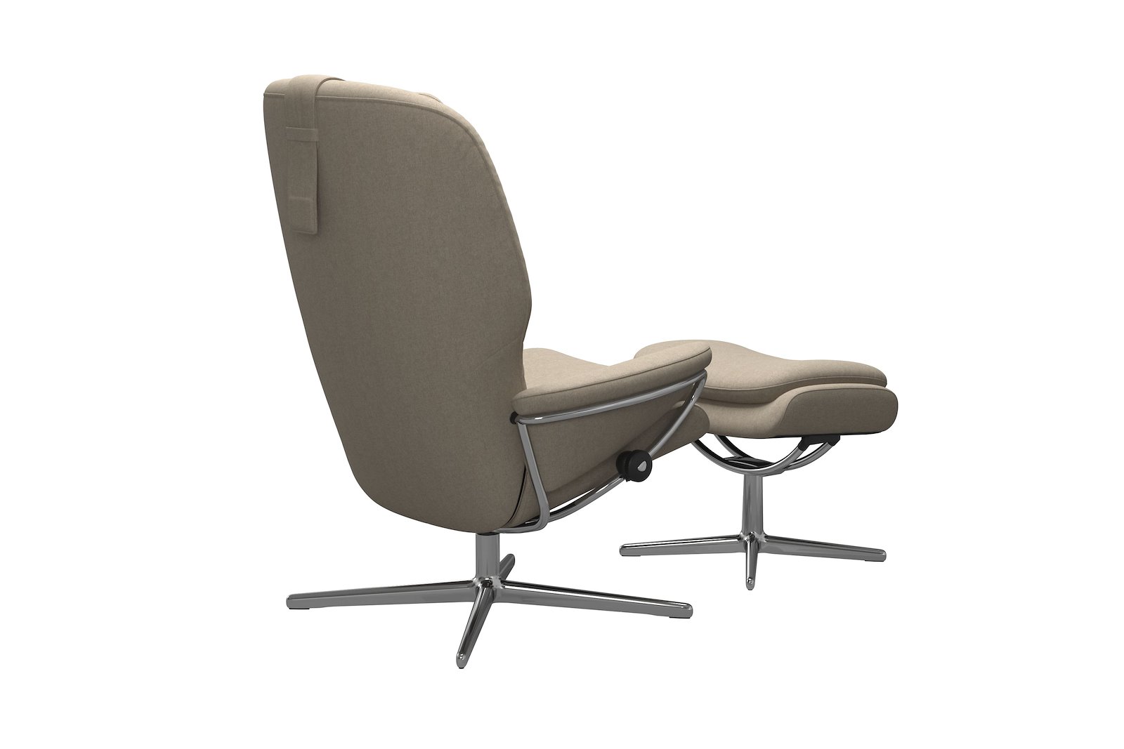 Rome lenestol m/krakk Tekstil Calido Light Beige - Cross - Chrome