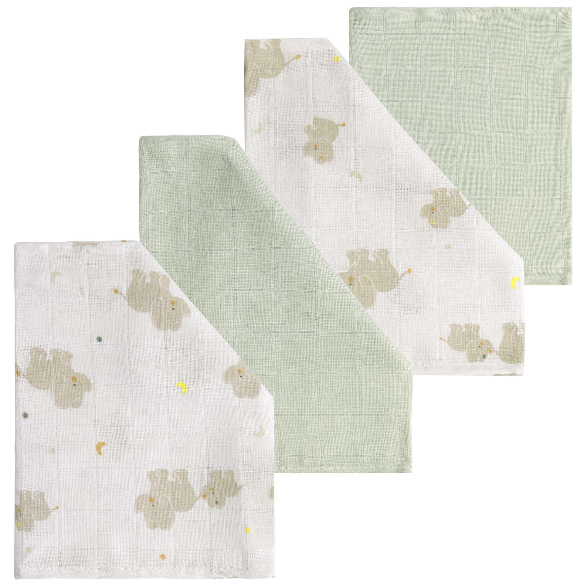 Prénatal hydrofiel washand Okki 4-pack  groen