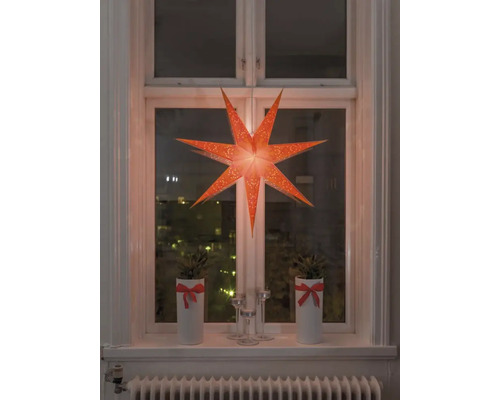 Raamlicht schilderij Konstsmide ster 78 cm rood