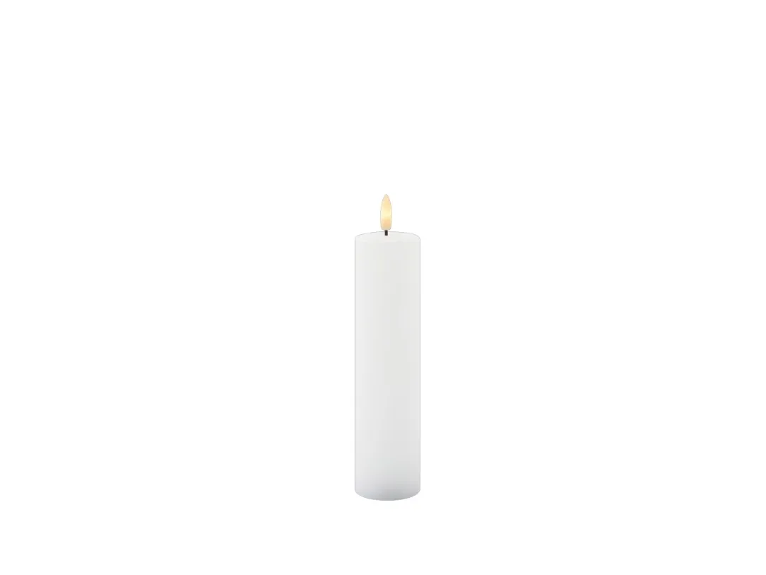 Sirius Sille Genopladelig Bloklys Hvid - Ø 5 cm - H 20 cm