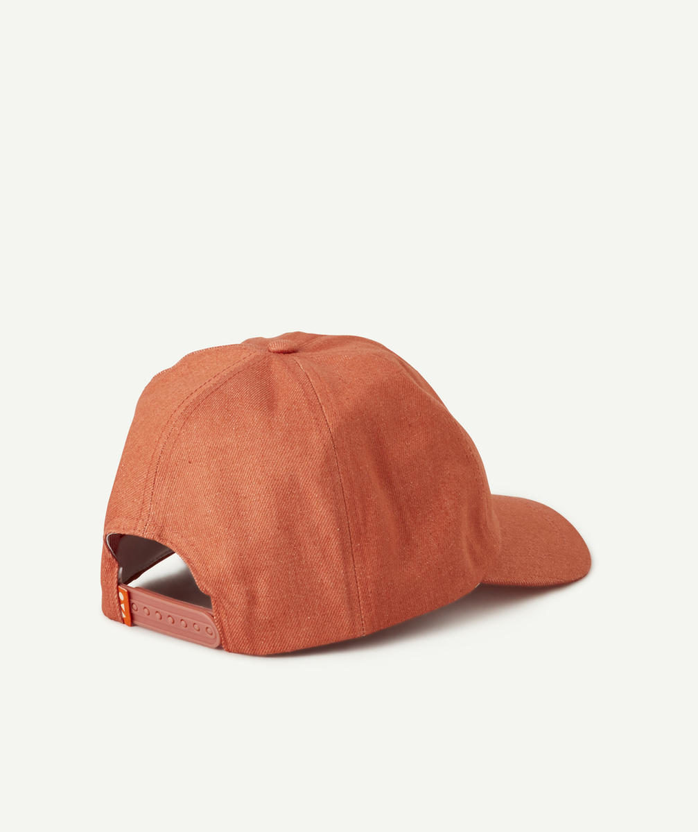 CASQUETTE GARÇON ORANGE AVEC PATCH BRODÉ