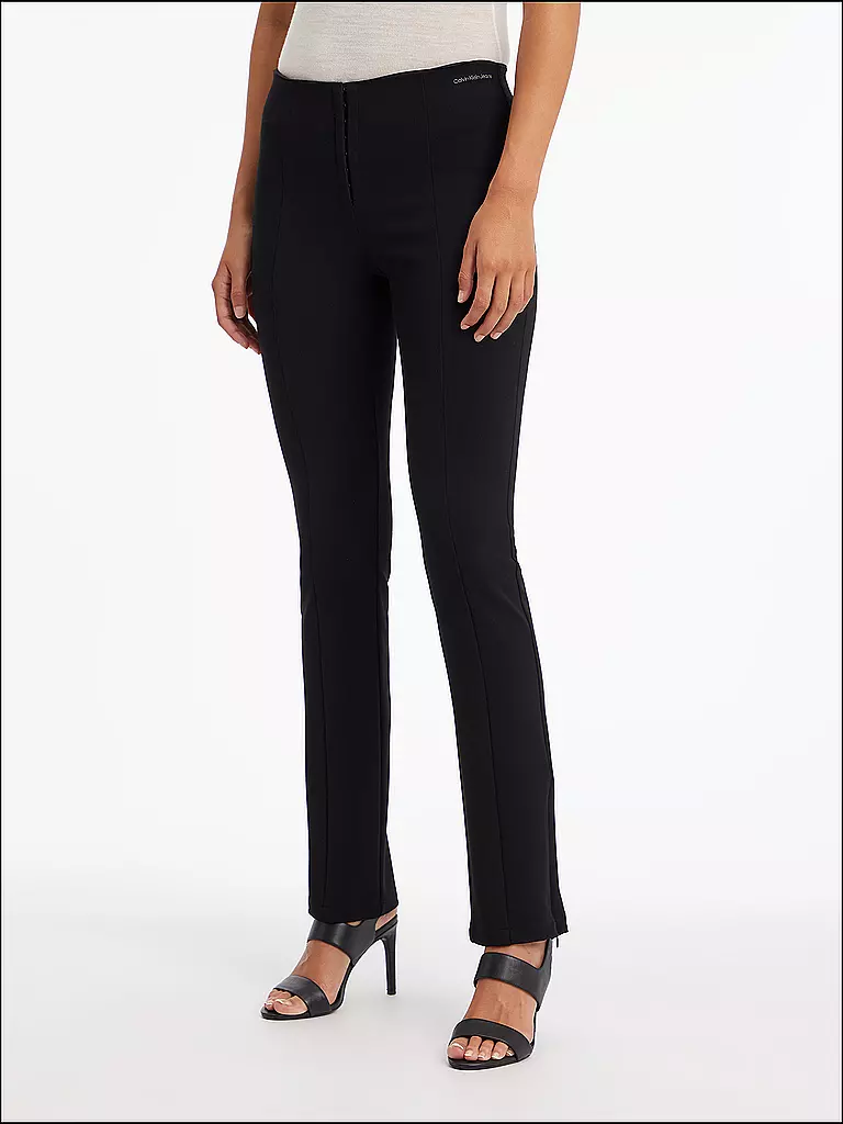 CALVIN KLEIN JEANS Highwaist Hose Slim Fit schwarz