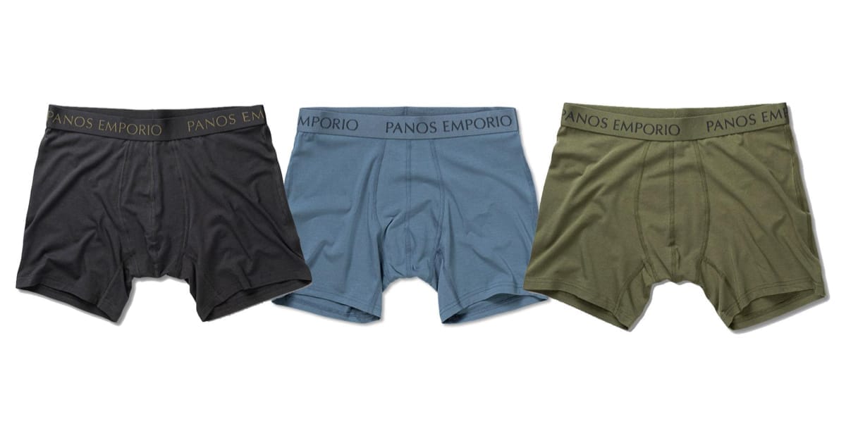 Panos Emporio PE 3PK BASE BAMBOO BOXER Grey/Olive/Bluesteel