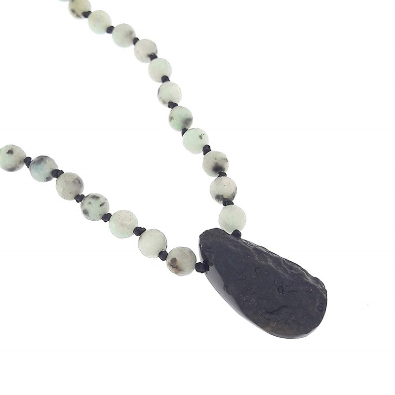 Sautoir Mala Jaspe Lotus