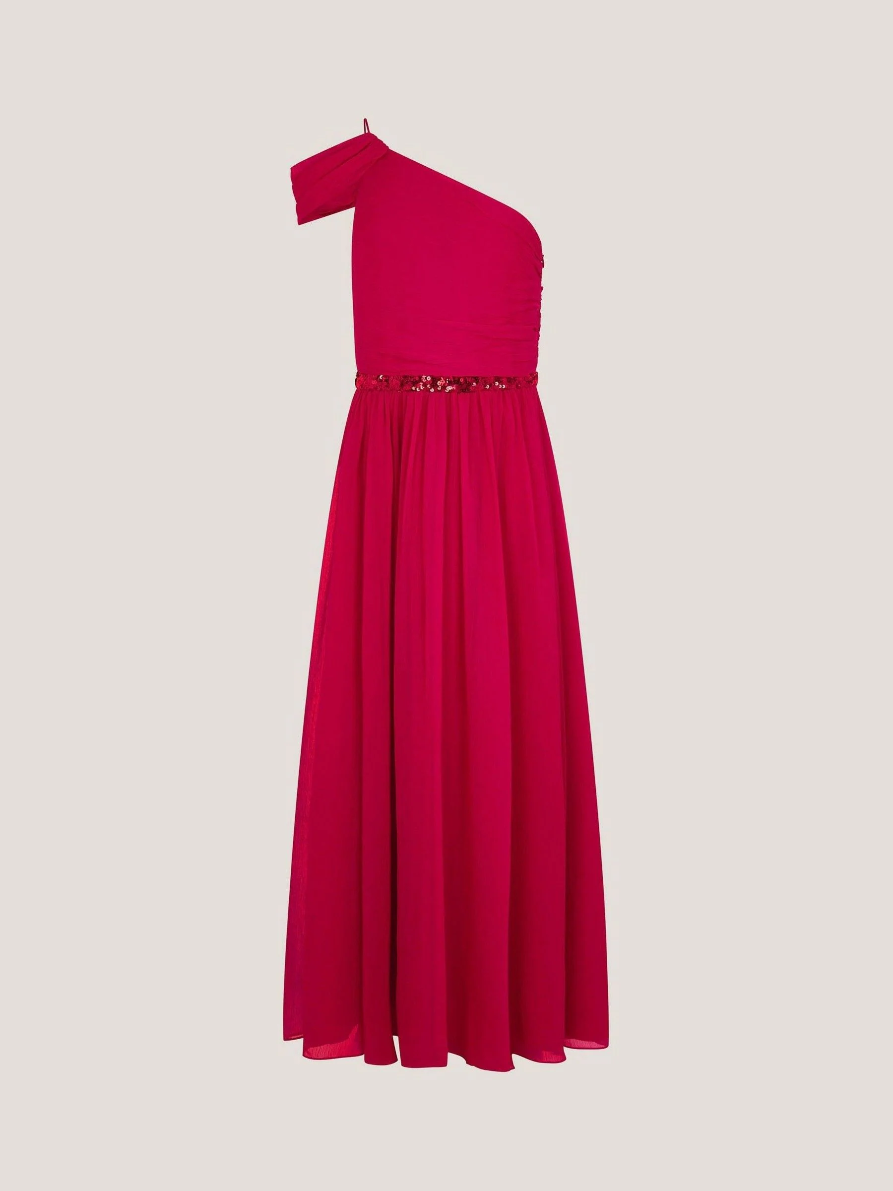 Rood - Monsoon Sequin One Shoulder Prom Dress