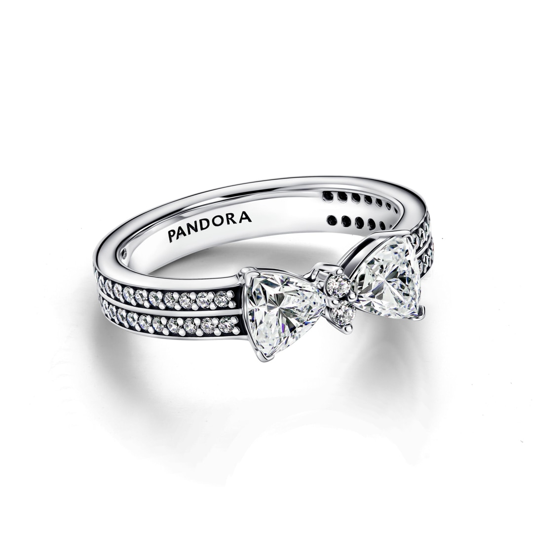 Pandora Timeless Funkelnde Schleife Doppelreihiger Ring 925 Silber