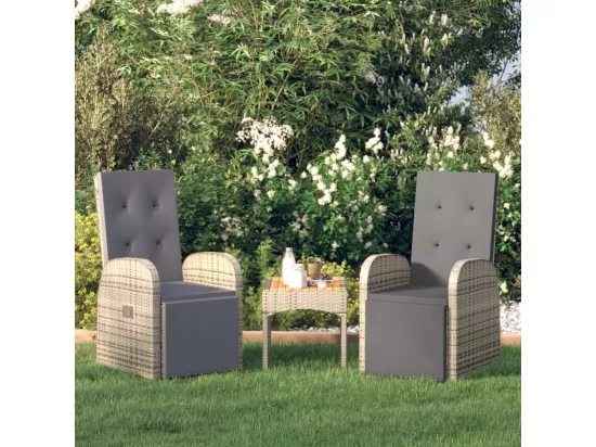 Chaises de jardin inclinables coussins lot de 2 Résine tressée