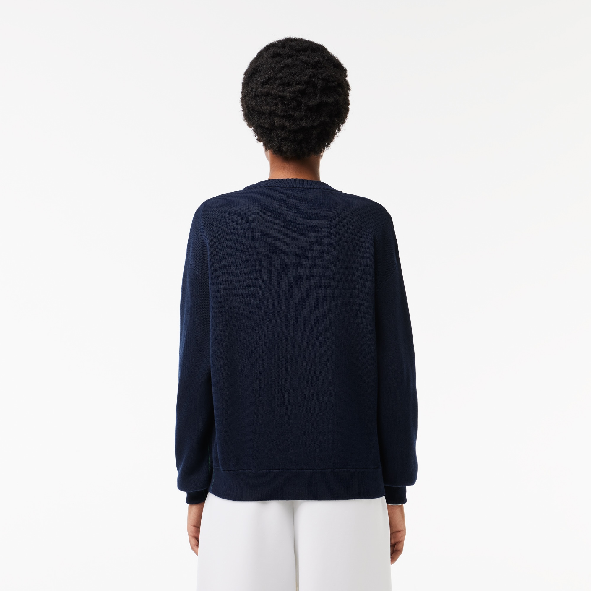 Pull col rond femme Lacoste en coton biologique Pullovers - Bleu - Lacoste - Femme